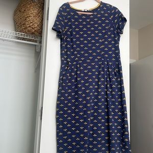 Boden Phoebe Dress, jersey knit bee pattern 12L US, 16L UK EUC